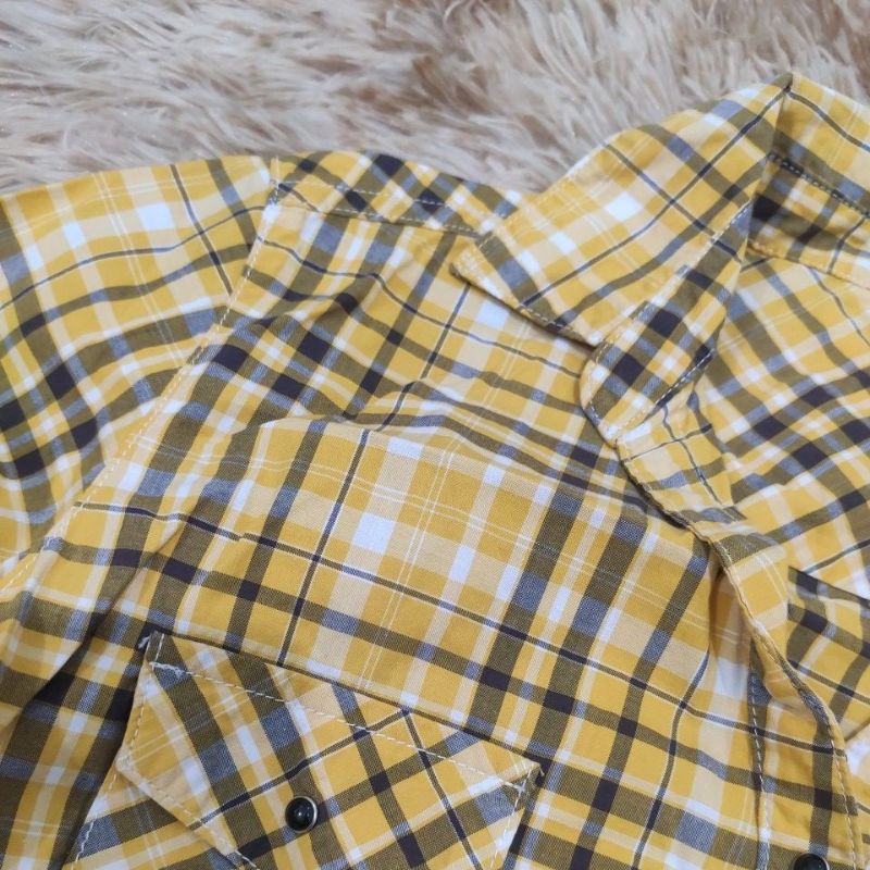 Áo sơ mi caro vàng