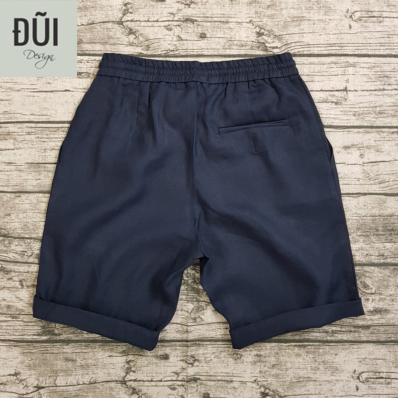 Quần đũi nam cạp chun short xanh đen