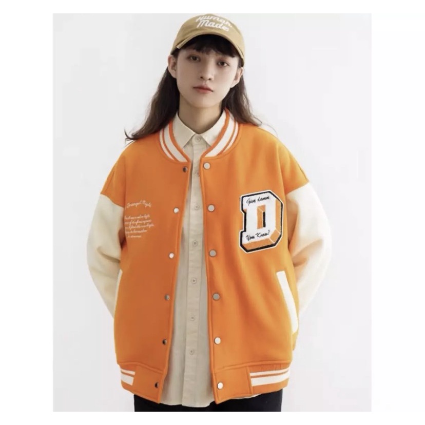 Áo khoác bomber cardigan nữ GIVER DOWN vải thun nỉ phối nút bấm kiểu bóng chày siêu cá tính WEDO FASHION
