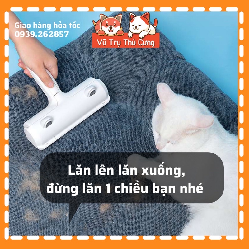Cây lăn lông tĩnh điện, lăn bụi quần áo, ga giường, mẫu tai mèo trắng