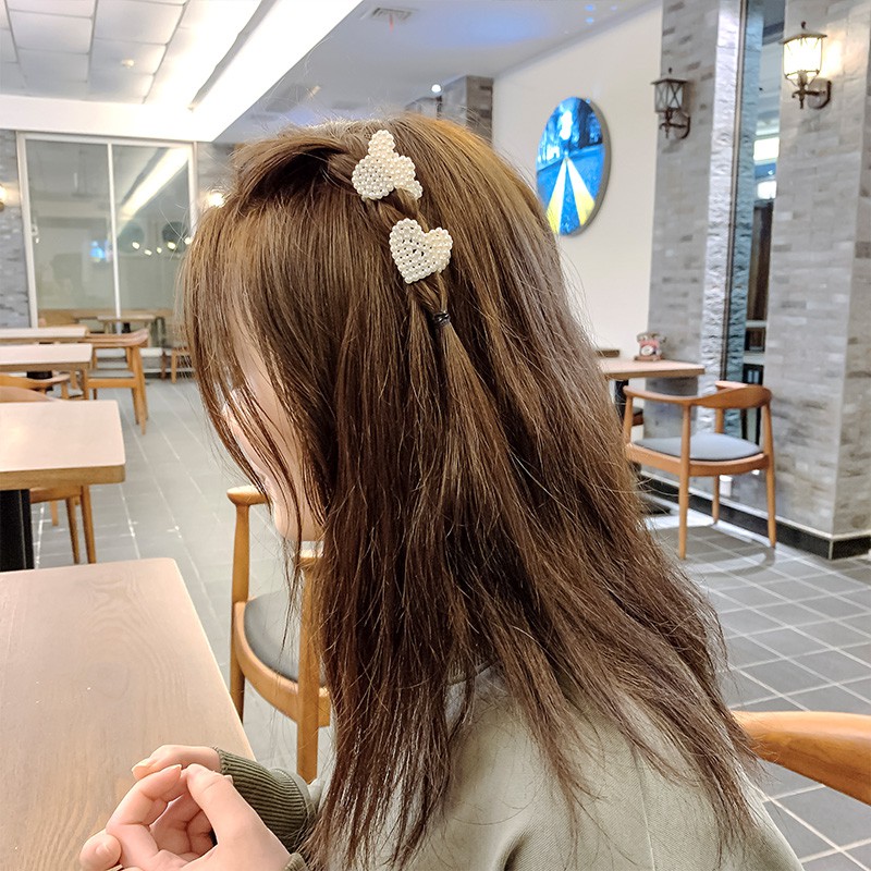 KMHO cấp tóc ins fashion cấp tóc đính ngọc trai mini 4cm phong cách Hàn Quốc thời trang cho nữ kẹp tóc phụ kiện tóc trang sức hàn quốc