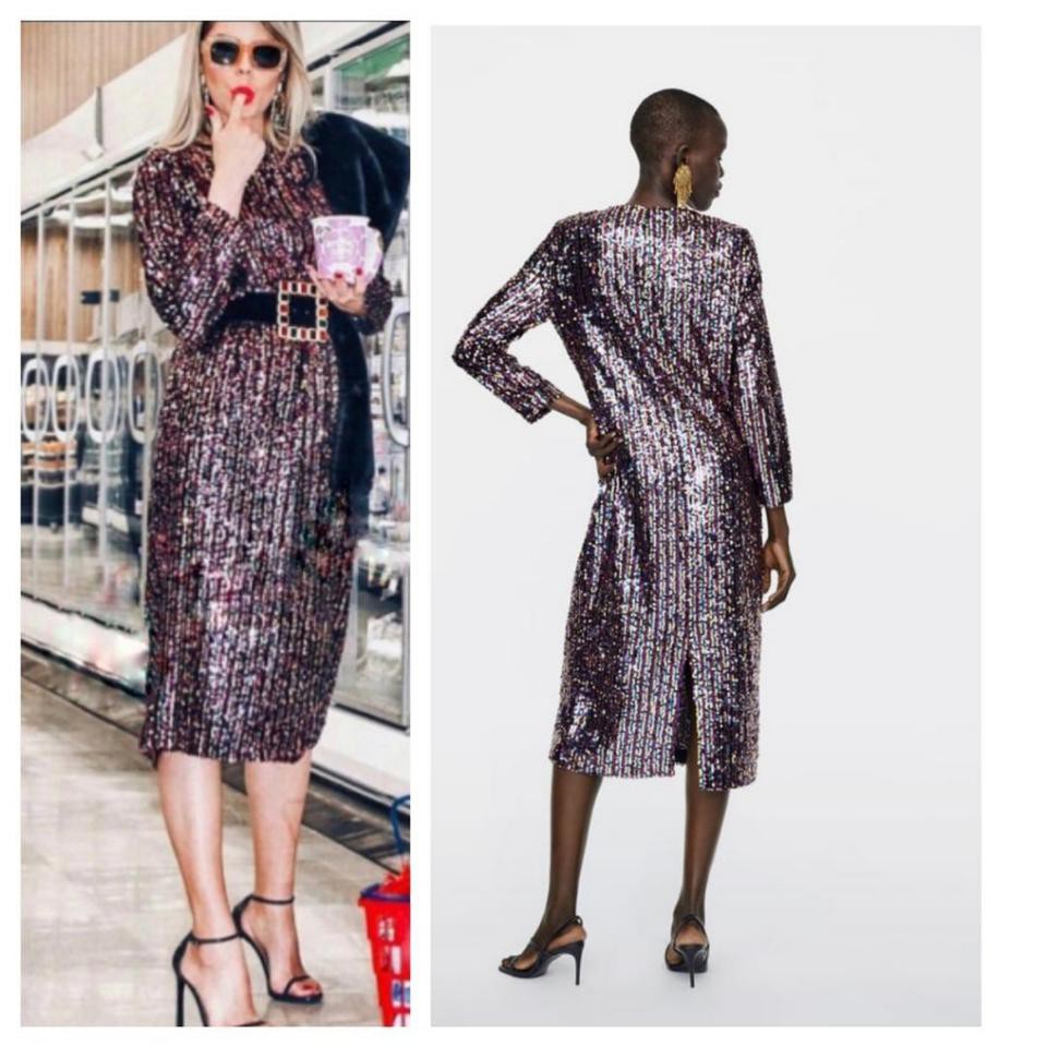 [NGUYÊN TAG] Váy/Đầm Zara Sequin lấp lánh nổi bật size XS