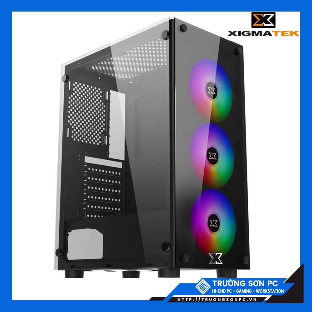 Vỏ Case XIGMATEK XIGMATEK HERO 3F (EN45129) - ATX, 2 SIDE TEMPERED GLASS, KÈM 03 FAN XIGMATEK X20F