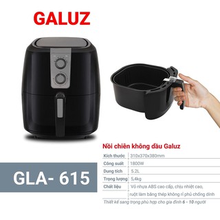 Mua Nồi chiên không dầu 5.2 lít Galuz GLA-615 công suất 1800W nhập khẩu  bảo hành 18 tháng
