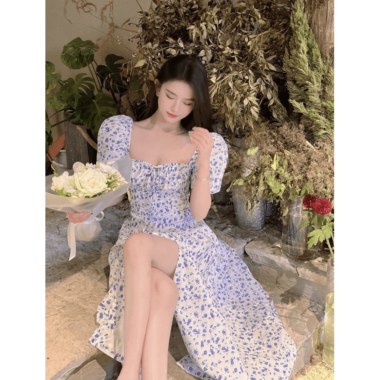 ĐẦM LỤA NỮ XẺ ĐÙI DÁNG DÀI TIỂU THƯ CÔNG CHÚA HÀNG THIẾT KẾ CỰC XINH PU THỜI TRANG HHP 2022