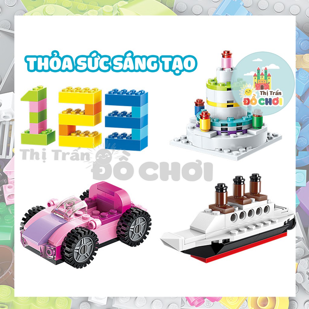 Đồ chơi lắp ráp, xếp hình lego hộp gạch sáng tạo cơ bản cho bé 2901 - Thị trấn đồ chơi