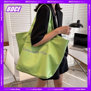 Túi Tote Đeo Vai Sức Chứa Lớn Màu Xanh Lá Cây Phong Cách Mới Dành Cho Học Sinh
