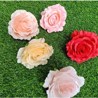 Hoa giả hoa lụa, đầu bông hoa bồng cỡ lớn trang trí sự kiện, cổn cưới, hộp quà, decor