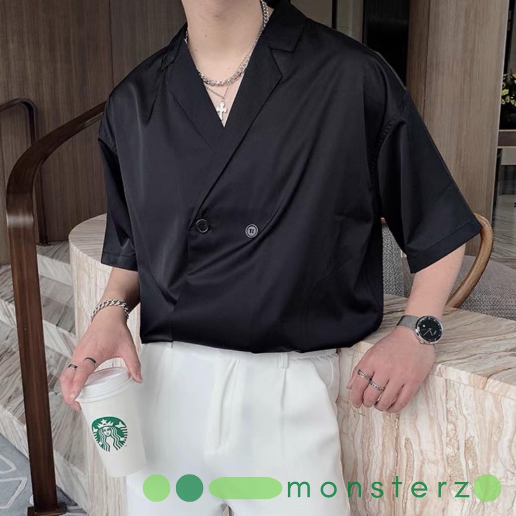 Áo Sơmi Nam Cổ Giả Vest Tay Ngắn - SM002 - MonsterZ