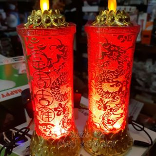 Bộ Đèn Cầy Thờ Tim Lắc 24cm
