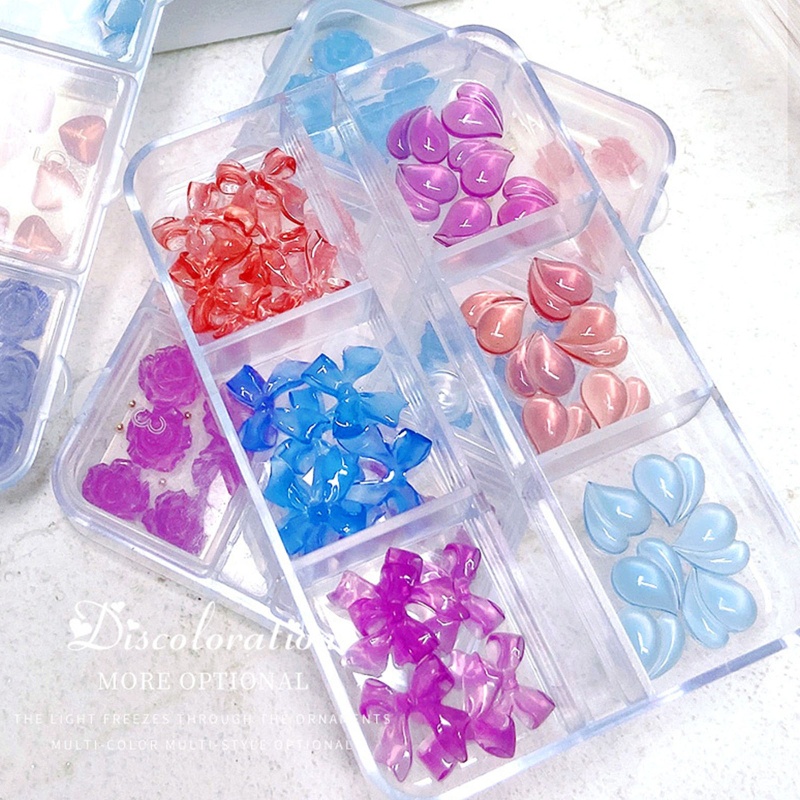 Hộp Phụ Kiện Đá 3D Dán Trang Trí Móng Tay Xinh Xắn