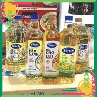 Dầu ăn Simply đậu nành và dầu gạo 1L