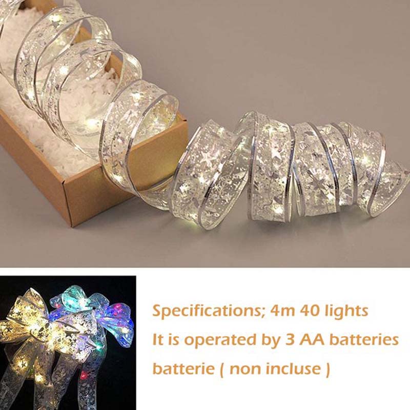 Dây đèn LED 40 bóng dài 4m chống thấm nước dùng trang trí cây thông Giáng Sinh