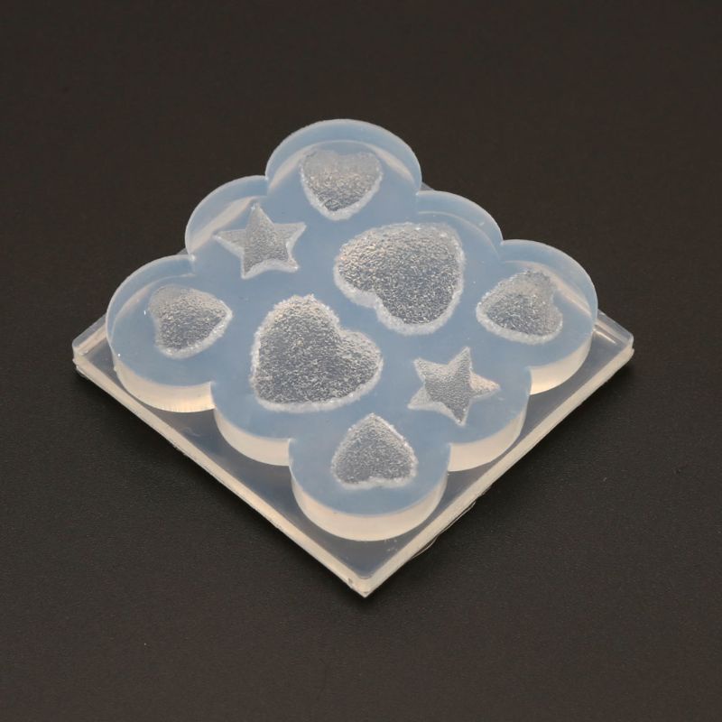 Khuôn Làm Kẹo Mềm Bằng Nhựa Resin Hình Ngôi Sao / Trái Tim