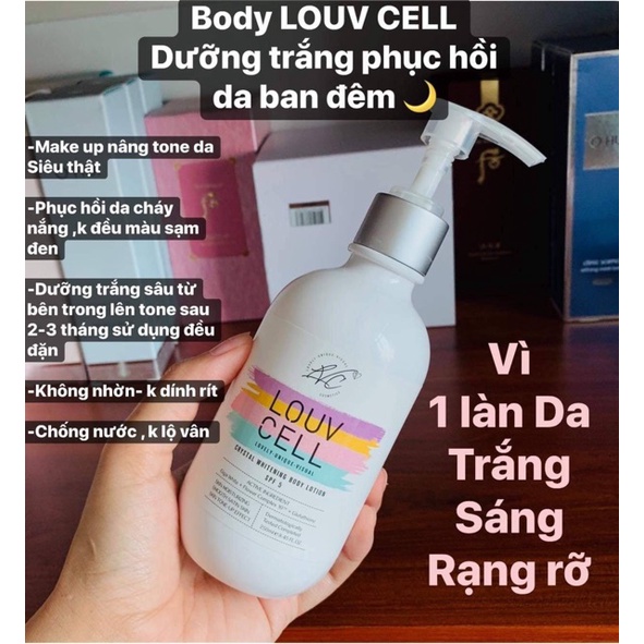 Kem dưỡng ẩm trắng da body Louv Cell Crystal Whitening Body Lotion 250ml - Kim cosmetic