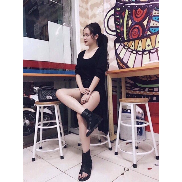 Giầy Bốt Nữ Da KAILI Xỏ Ngón Chiến Binh Độn Đế Tăng Chiều Cao | BigBuy360 - bigbuy360.vn