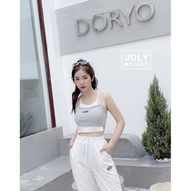 Áo Croptop Cover và Quần Thể thao Spun