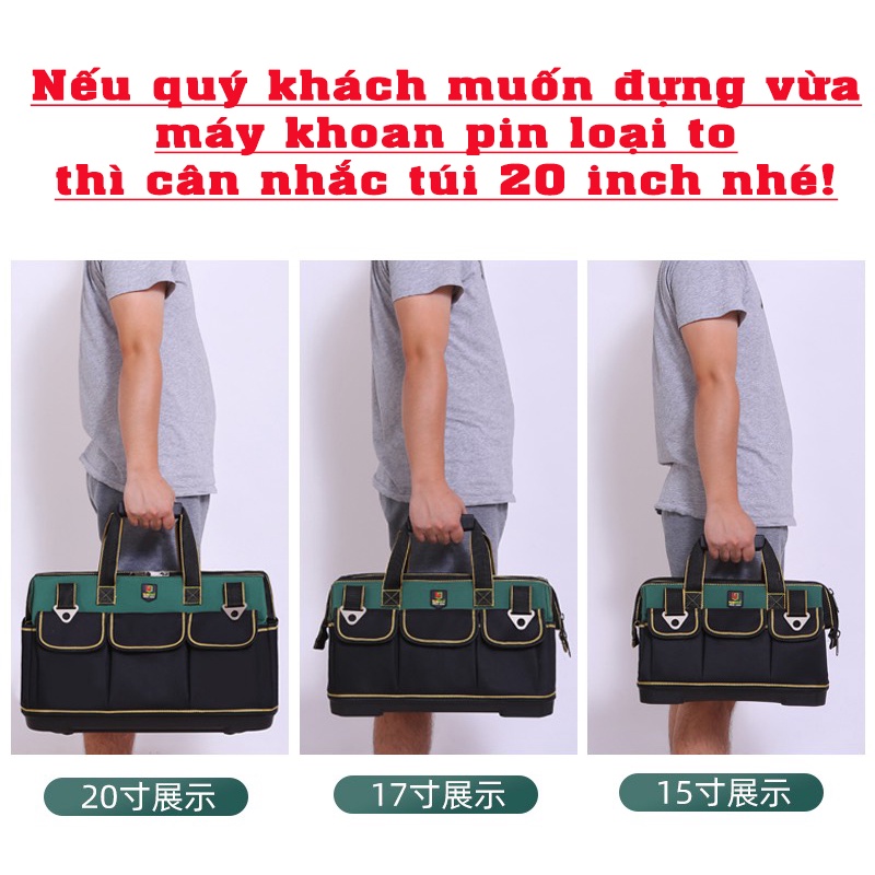 Túi đựng đồ nghề kỹ thuật - Đế nhựa cứng siêu bền, đàn hồi tốt và chống va đập, Vải không thấm nước - Sử dụng lâu dài