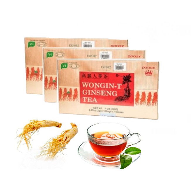 Combo 2 Hộp Trà nhân sâm Hàn Quốc Wongin-T Ginseng Tea (Hộp 100 gói x 2g)