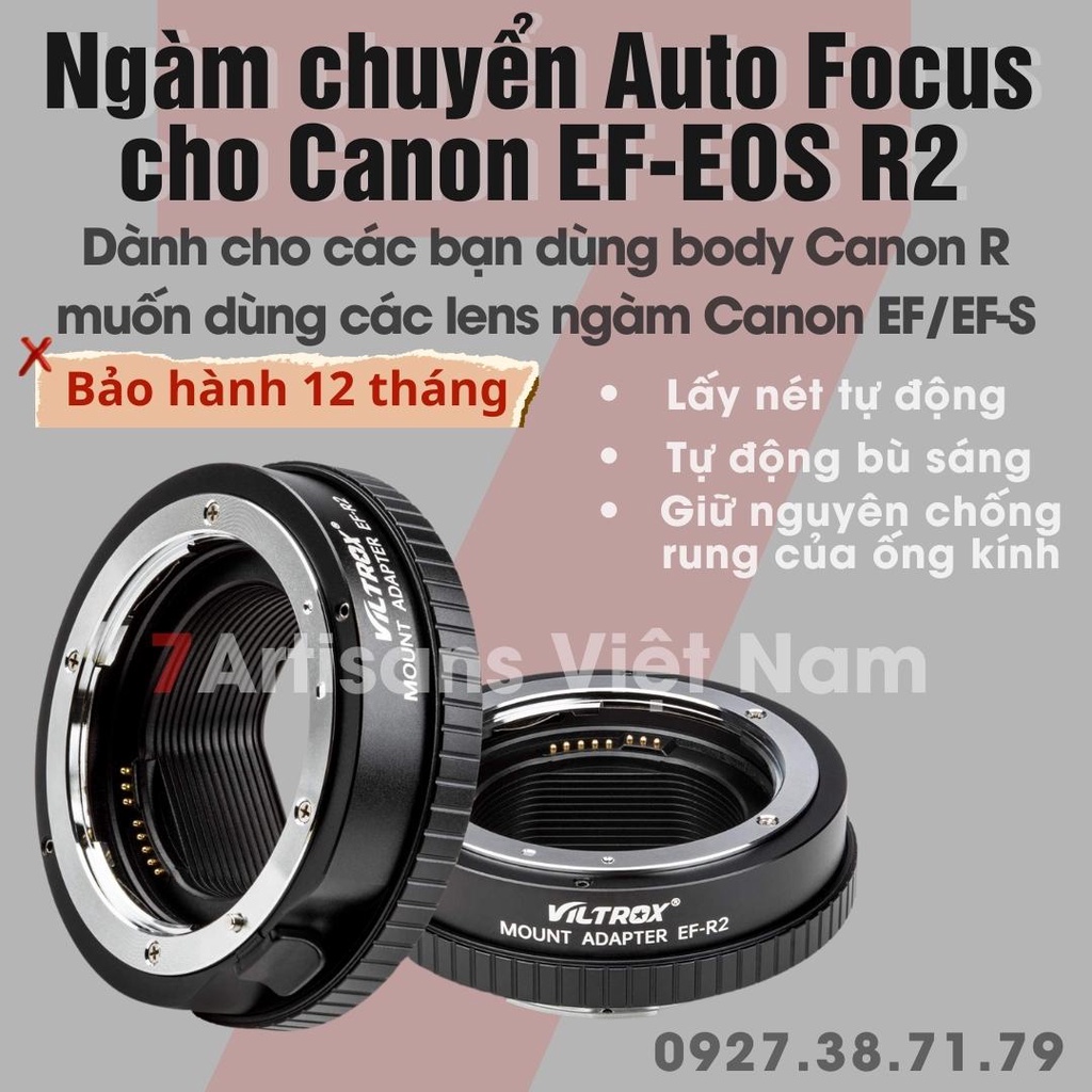 (CÓ SẴN) Ngàm chuyển AF Auto Focus Viltrox EF-R2 cho ống kính Canon EF/EF-S và EOS R/RP - Viltrox EOS R và Viltrox EOS M