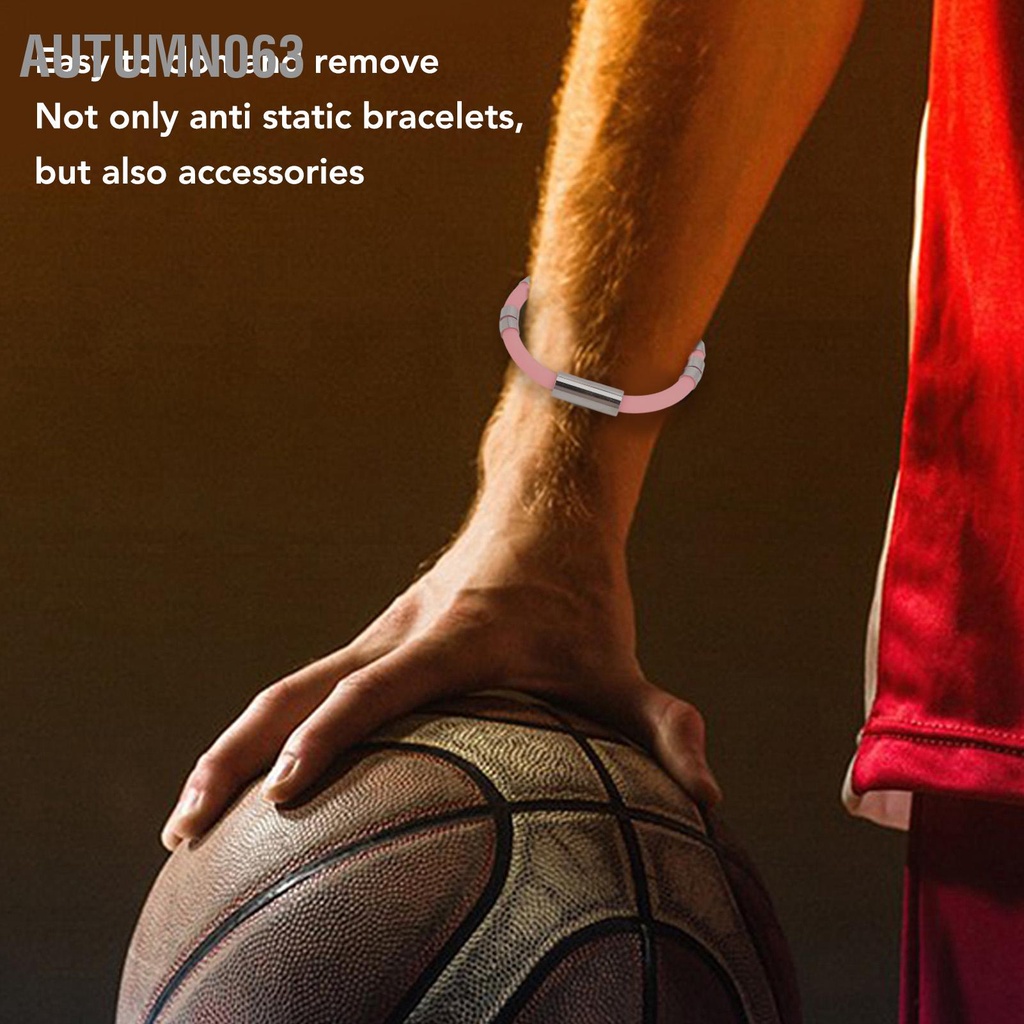 Autumn063 Dây đeo cổ tay chống tĩnh điện 8 vòng màu hồng không thấm nước có thể giặt được Thoải mái silicon cho mùa đông chạy bộ