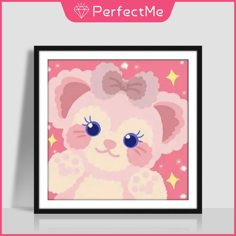 SANRIO Bộ 1 Tranh Đính Đá 5D Tự Làm Kích Thước 30 X 30 Cm Hình Cặp Đôi Trang Trí Nhà Cửa