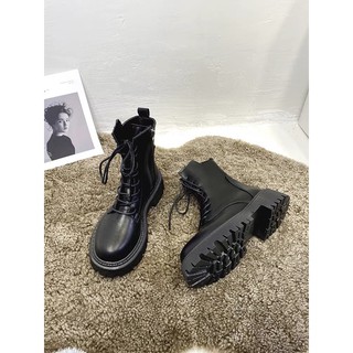 (ORDER-ZZ1) GIAY BOOTS ULZZANG BỐT KHOÁ KÉO ĐẾ BÁNH MỲ CỔ ZICZAC