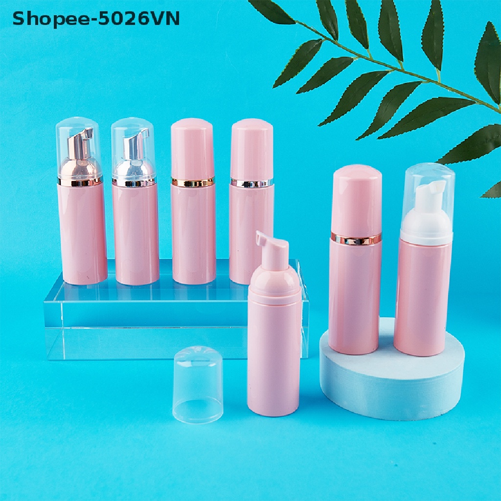 Chai Nhựa Rỗng 50ml Màu Hồng Dạng Bơm Dùng Đựng Mỹ Phẩm Tiện Dụng