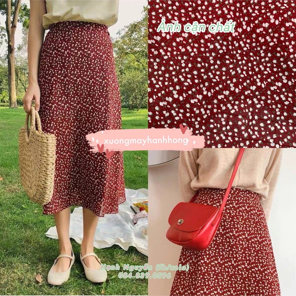 Chân váy hoa nhí vintage 2 lớp | BigBuy360 - bigbuy360.vn