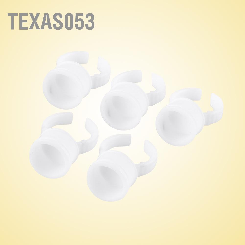 [Hàng mới về] Bộ 100 cái nhẫn đựng keo nối mi dùng 1 lần màu trắng bằng nhựa