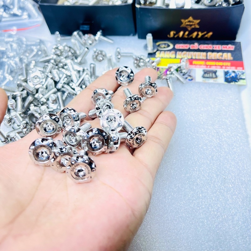Ốc inox 304 áo salaya 6li15 Chính Hãng gắn nhiều vị trí trên xe máy