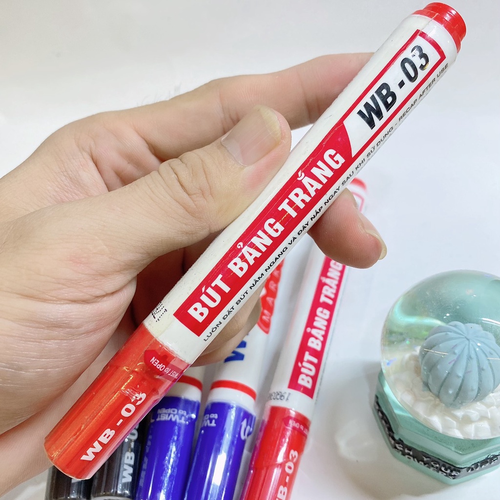 Bút lông viết bảng Thiên Long WB03, Bút bảng trắng không độc hại, cầm vừa tay.