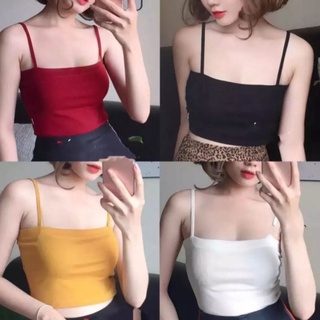 Áo hai dây crotop thời trang nữ, áo thun 2 dây sợi bún