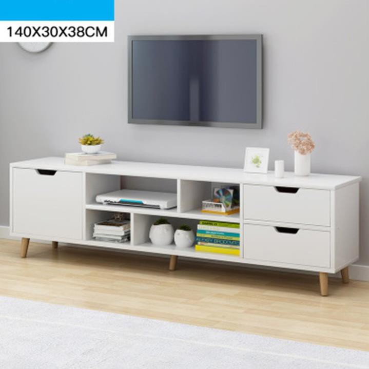 Tủ kệ tivi phòng khách hiện đại 3 màu nâu, trắng, kem có ngăn để đồ decor đẹp - Tủ gỗ để TV phong cách Bắc Âu 1m4