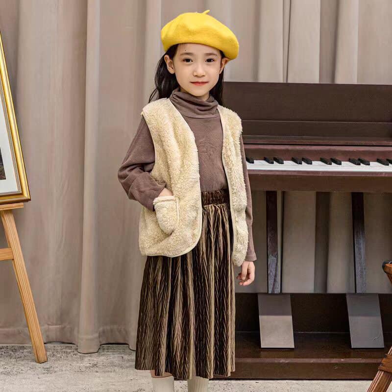 Áo gile lông Quảng Châu mềm mịn cho bé trai bé gái