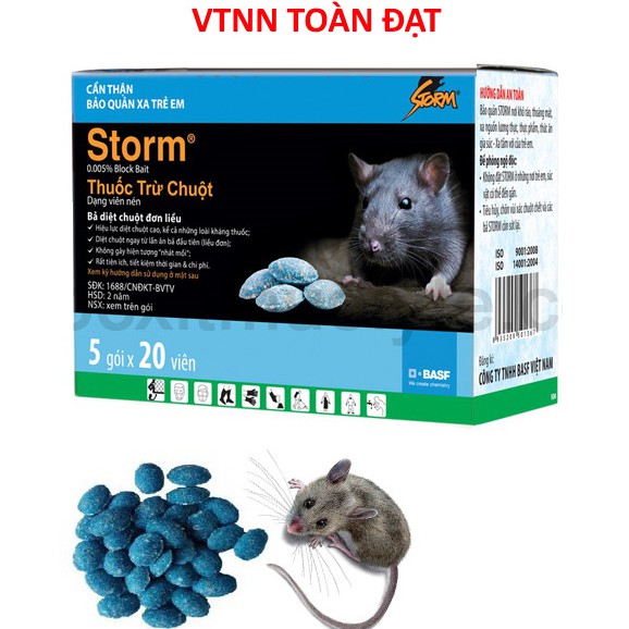 (gói 20 viên)Thuốc diệt chuột Storm - Diện mạo mới, vẫn tiêu chuẩn chất lượng Đức