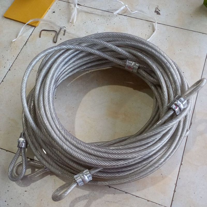 Đây cáp khóa xe bọc nhựa chống cắt 10ly dài 10m