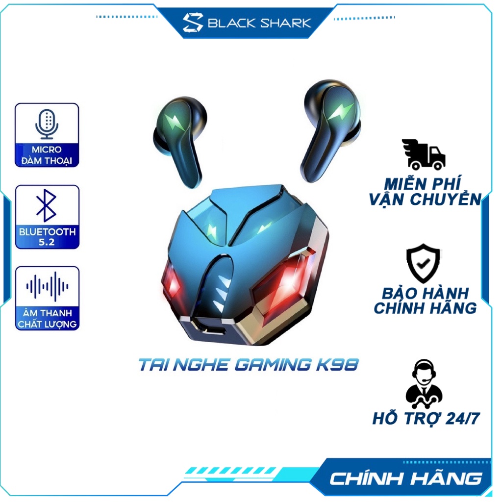 Tai nghe bluetooth gaming không dây Gutek K98 tws 5.2 có mic chơi game độ trễ thấp âm bass mạnh