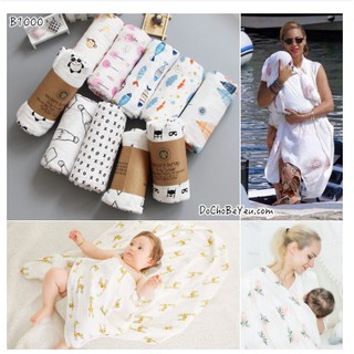 Khăn Quấn Cho Bé 2 Lớp Muslin Swaddle Cao Cấp, Khăn Đa Năng Muslin Swaddles