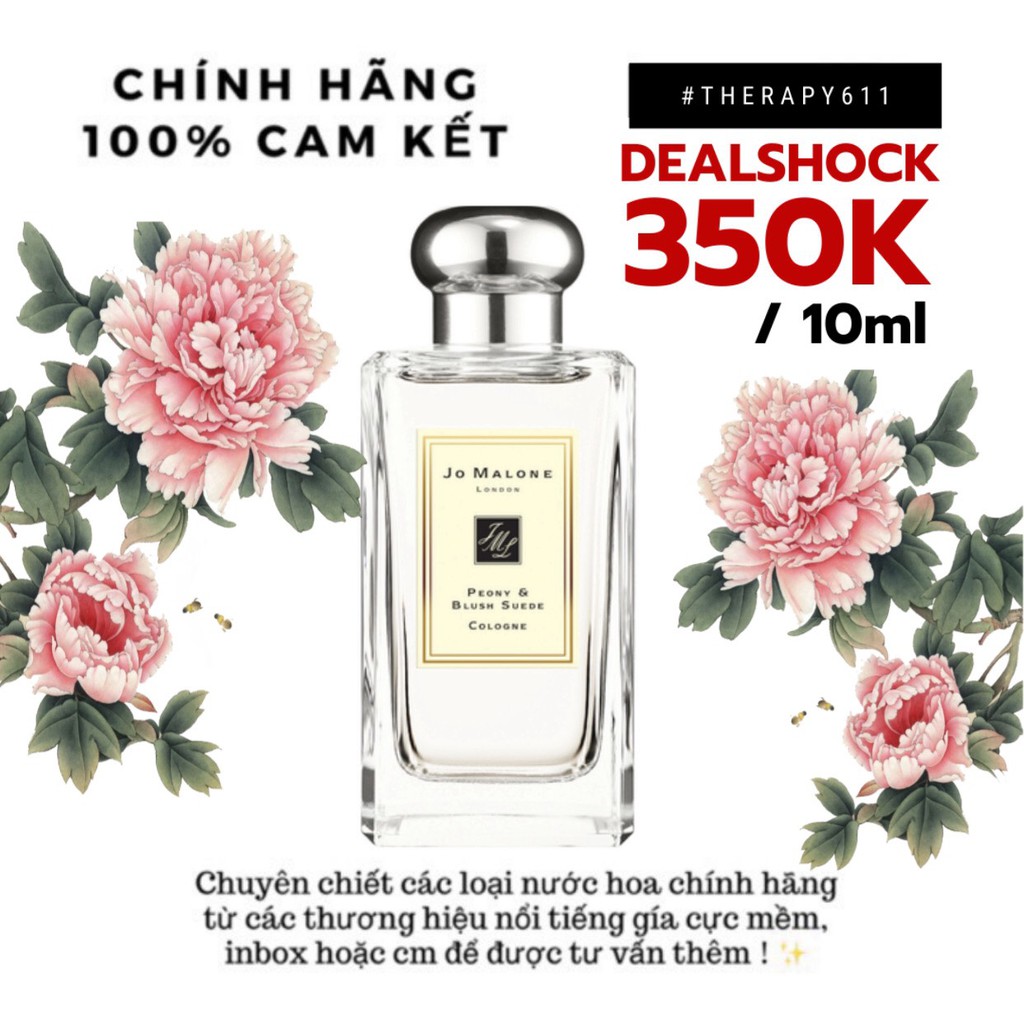 [𝗦𝗔𝗟𝗘]..::✨ Nước hoa Jo malone Peony & Blush Suede Cologne Test 10ml/20ml  Spray / Chuẩn authentic