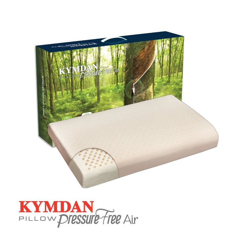 Combo 2 gối cao su thiên nhiên KYMDAN Pillow PressureFree Air - tặng vỏ bọc gối cùng kích thước