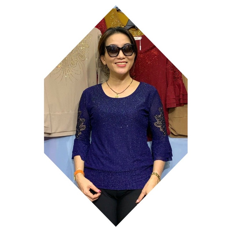 Áo thun voan trung niên kim sa cao cấp