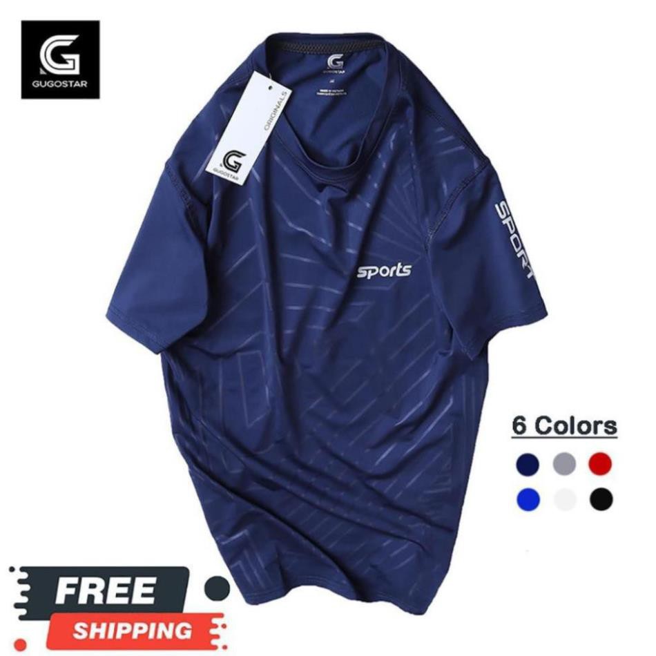 Áo Thun Nam Thể Thao SỌC NHUYỄN GUGOSTAR G370, Chất Thun Lạnh, Co Giãn 4 Chiều