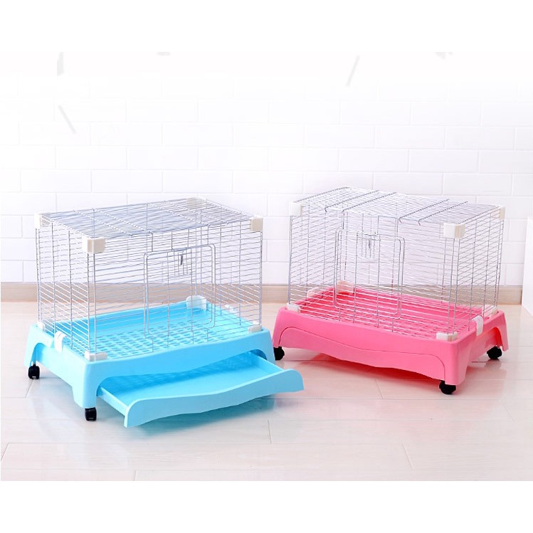 [TẶNG MÁNG CỎ] lồng inox thỏ bọ BOER có bánh xe size nhỏ