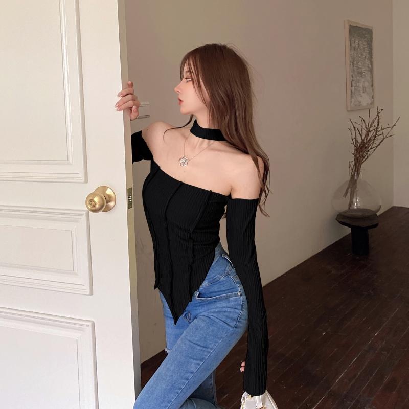 [Augustcloth] Áo tay dài vải gân phong cách Hàn Quốc