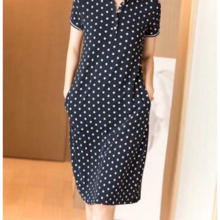 Đầm suông thun phối cổ sơ mi