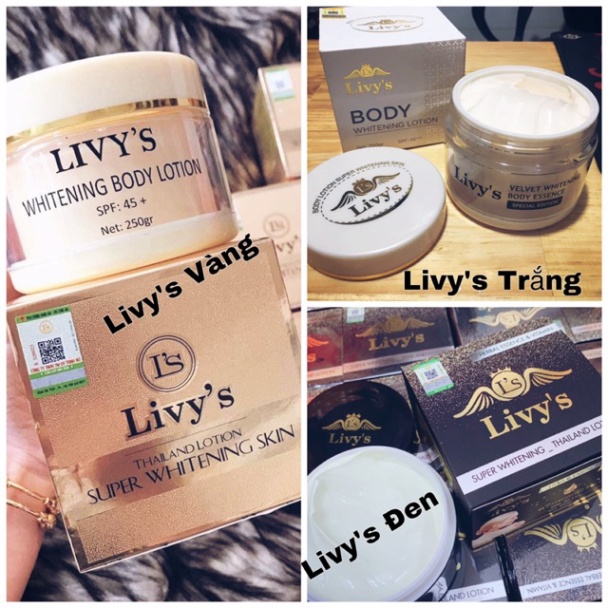 Chính Hãng- Kem Body Livy's Thailand Body Livy Vàng/Đen