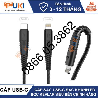 Cáp Sạc USB-C To Lightning Sạc Nhanh PD Bọc Sợi Kevlar Siêu Bền Chính Hãng RAVPOWER - Mới Nhất 2019