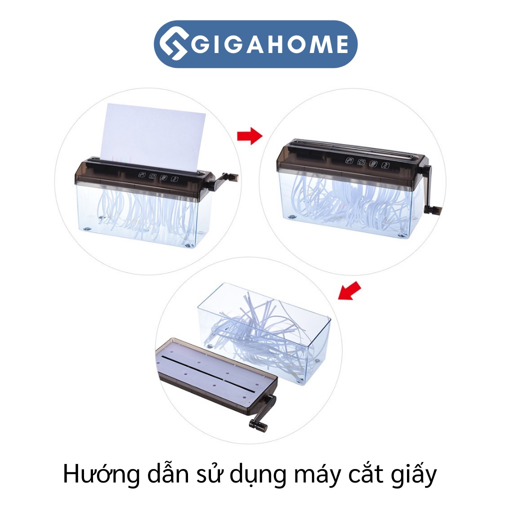 Máy Cắt Giấy Huỷ Tài Liệu GIGAHOME A4 Thủ Công Cao Cấp Màu Đen 1007