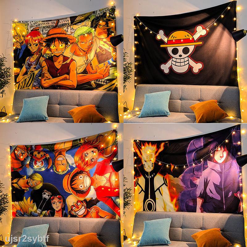 Sỉ số lượng lớn Tấm vải treo tường trang trí in hình nhân vật phim anime One Piece nhiều kiểu tùy chọn